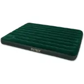 Intex - Luftbett Downy (grün, mit integrierter Fußpumpe) Queen 203x152x22 cm