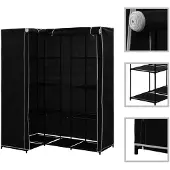 vidaXL Eckkleiderschrank Schwarz 130 x 87 x 169 cm