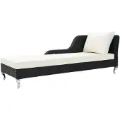 vidaXL Sonnenliege mit Auflage Poly Rattan Schwarz