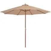 vidaXL Sonnenschirm mit Holz-Mast 300 cm Taupe