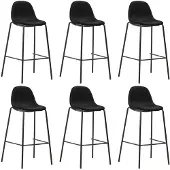 vidaXL Barhocker 6 Stk. Schwarz Stoff