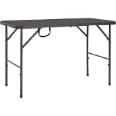 vidaXL Gartentisch Klappbar Braun 120x60x74 cm HDPE Rattan-Optik