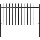 vidaXL Gartenzaun Woerden mit Speerspitze Stahl 170 x 100 cm Schwarz