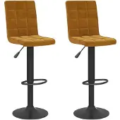 vidaXL Barhocker 2 Stk. Braun Samt