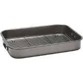 Patisse Bratpfanne mit Rost 41,6 x 6,4 x 30,5 Stahl anthrazit