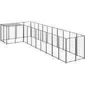 vidaXL Hundezwinger Schwarz 7,26 m² Stahl