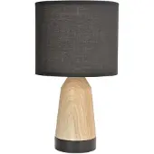 Corep Baltik Tischleuchte schwarz/holz hell Höhe 33 cm - SAS , Baltik, Holz, für Wohnzimmer, Metall