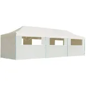 vidaXL Faltzelt Partyzelt Pop-Up mit 8 Seitenwänden 870x291x315 cm Creme
