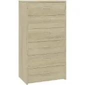 vidaXL Sideboard 6 Schubladen Sonoma-Eiche 50x34x96 cm Holzwerkstoff