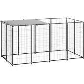 vidaXL Hundezwinger Schwarz 2,42 m² Stahl