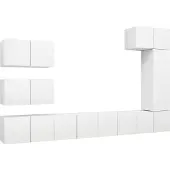 vidaXL 8-tlg. TV-Schrank-Set Weiß Holzwerkstoff