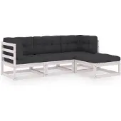 vidaXL 4-tlg. Garten-Lounge-Set mit Kissen Kiefer Massivholz