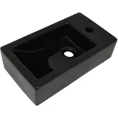vidaXL Waschbecken Rechteckig + Hahnloch Keramik Schwarz 46x25,5x12 cm