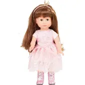 Götz 1713029 Just Like me - Prinzessin Chloe Puppe - 27 cm große Stehpuppe mit extra Langen braunen Haaren, blauen Schlafaugen in einem 5-teiligen Set
