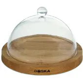 Boska Servierbrett Rund Friends mit Stolp - Langlebiges Eichenholz - Braun - Ø 23,8 cm