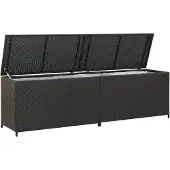 vidaXL Gartenbox Poly Rattan 200x50x60 cm Schwarz