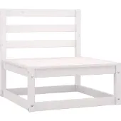 vidaXL Garten-Mittelsofa Weiß Massivholz Kiefer