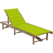 vidaXL Garten-Sonnenliege mit Auflage Bambus