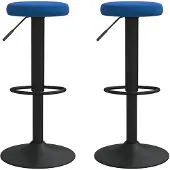 vidaXL Barhocker 2 Stk. Blau Samt