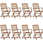 vidaXL Klappbare Gartenstühle 8 Stk. Massivholz Akazie