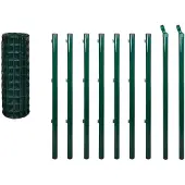 vidaXL Eurozaun Stahl 10x1,0 m Grün