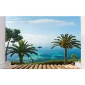 Overig Vliestapete "Digitaldruck Vlies - Paradise View - Größe 450 x 280 cm" bedruckt glatt Wohnzimmer, Schlafzimmer