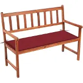 vidaXL Gartenbank mit Auflage 120 cm Massivholz Akazie