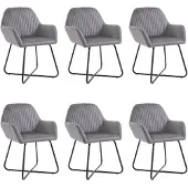 vidaXL Esszimmerstühle 6 Stk. Grau Samt