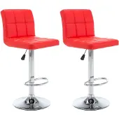 vidaXL Barhocker 2 Stk. Rot Kunstleder