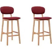 vidaXL Barhocker 2 Stk. Weinrot Stoff