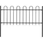vidaXL Gartenzaun BOXTEL mit Bügelaufsatz Stahl 170 x 100 cm Schwarz
