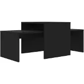 vidaXL Couchtisch-Set Schwarz 100x48x40 cm Holzwerkstoff