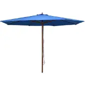vidaXL Sonnenschirm mit Holzmast 350 cm Blau