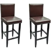 vidaXL Barhocker 2 Stk. Dunkelbraun Kunstleder