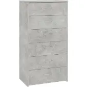 vidaXL Sideboard mit 6 Schubladen Betongrau 50x34x96 cm Holzwerkstoff