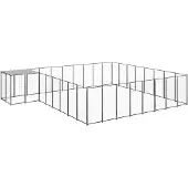 vidaXL Hundezwinger Schwarz 20,57 m2 Stahl 3082228