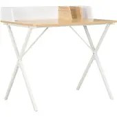 vidaXL Schreibtisch Weiß und Natur 80x50x84 cm