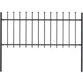 vidaXL Gartenzaun Woerden mit Speerspitze Stahl 170 x 80 cm Schwarz