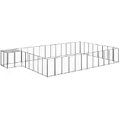 vidaXL Hundezwinger Schwarz 30,25 m² Stahl