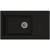 Stradour Evier Küche a encastrer 1 grand bac + 1 égouttoir Einna - Résine --- 86 x 50 cm - Noir
