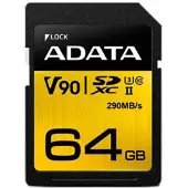 ADATA Premier ONE, 64 GB, SDXC, Klasse 10, UHS-II, 290 MB/s, 260 MB/s