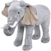 vidaXL Plüschtier Elefant Stehend Plüsch Grau XXL