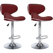 vidaXL Barhocker 2 Stk. Weinrot Kunstleder
