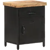 vidaXL - Nachttisch - 40x30x52 - cm - roh - Mangoholz
