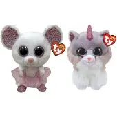 TY - Stofftiere - Beanie Buddy - Nina Mouse & Asher Cat