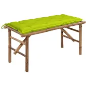 vidaXL Klappbare Gartenbank mit Auflage 118 cm Bambus