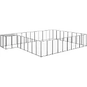 vidaXL Hundezwinger Schwarz 25,41 m² Stahl