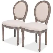 vidaXL Esszimmerstühle 2 Stk. Creme Stoff