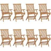 vidaXL Gartenstühle 8 Stk. Massivholz Teak