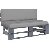 vidaXL Outdoor-Mittelsofa Paletten Imprägniertes Kiefernholz Grau
